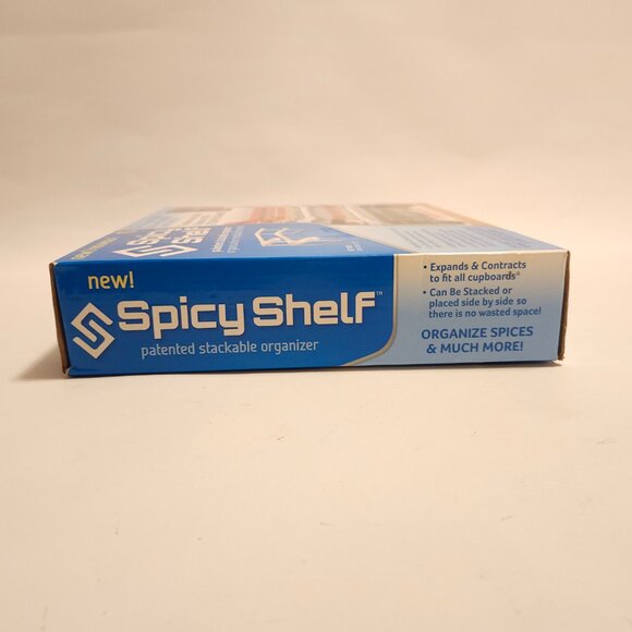 SPICY SHELF Patented Spice Rack and Stackable Organizer Adjustable - White BNIOP - Picture 5 of 10